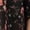 Black Wildflowers, variant on Roaman's Women's Plus Size Georgette Open-Front Flare Sleeve wrap