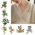 thumbnail image 6 of Fashionable Brooch With Green Crystal Embellishment Sparkling Crystal Frogs Pin Trendy Women Accessories Jewelry, 6 of 6