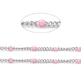 thumbnail image 2 of 304 Stainless Steel Enamel Curb Chains with Spool Soldered Faceted Pink 2.5x2x0.8mm 32.80Feet/roll(10m/roll) DIY, 2 of 4