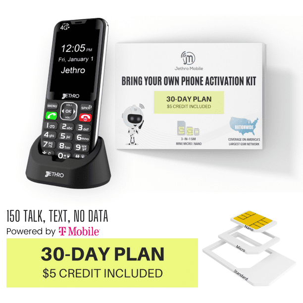 Jethro Sc490 Easy To Use Cell Phone For Seniors And Kids With 30 Days Plan Walmart Com Walmart Com