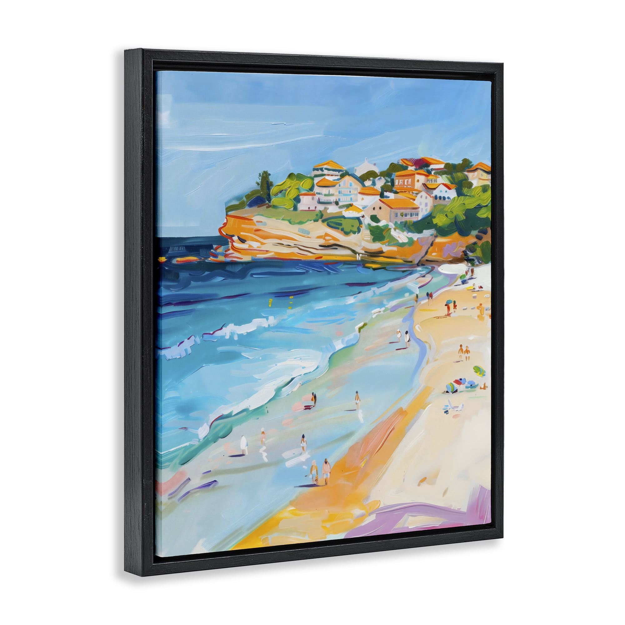 Stupell Industries Bondi Beach Cove Black Framed Floater Canvas Wall Art, design by The Prints Vibe