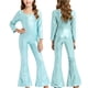 thumbnail image 1 of Pantalones acampanados de cuello redondo y mangas largas con lentejuelas elegantes de color sólido para niños, para fiestas, bailes, actuaciones escolares, ropa combinada para fiestas y festivales, pa, 1 of 5