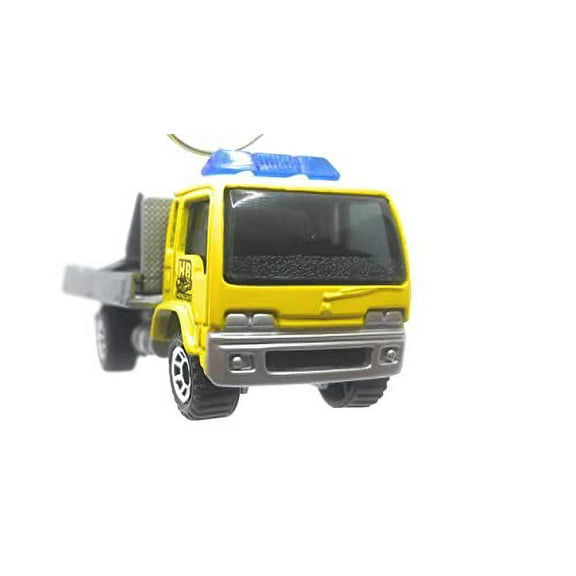 Christmas Ornament for Flatbed Tow Truck Yellow Gray