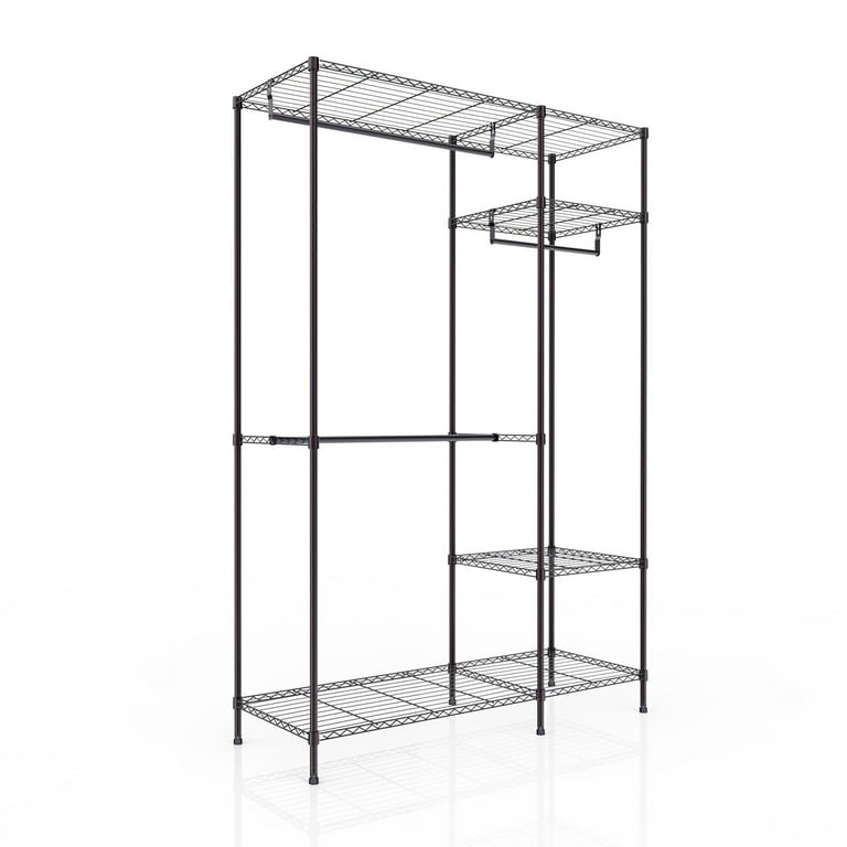 Dropship Wire Garment Rack Heavy Duty Clothes Rack, Closet Organizer Metal  Garment Rack Portable Clothes Hanger Home Shelf Fabric Drawers,  Freestanding Closet Wardrobe, Black to Sell Online at a Lower Price