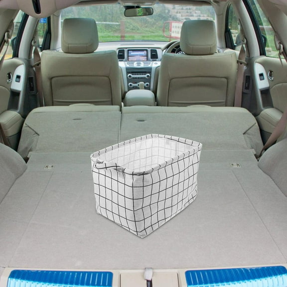 Masteelf Car Trunk Storage Box Collapsible  Fabric Organizer Foldable Rectangle Storage Baskets Ideal For Clothes Toys And Towels White
