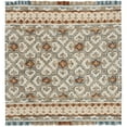 thumbnail image 6 of SAFAVIEH Blossom Jocelyne Geometric Fringe Wool Area Rug, Ivory/Blue, 6' x 6' Round, 6 of 9