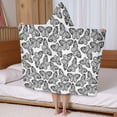 thumbnail image 5 of White Butterfly Black Pattern Hooded Bath Towel，50"x30" for Ages 3 To 12 Kids, Quick Dry Lightweight Soft Microfiber Hood Beach Towel Cover Up for Kids, 5 of 7