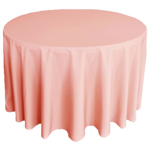 Wedding Linens Inc. 90" Premium(200 GSM) Round Polyester Linen Tablecloth for Wedding, Party, Events, Party, Home use - Rose Pink