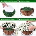 thumbnail image 5 of Artificial Fake Hanging Flowers Plants Baskets for Outdoor Outside Summer Decoration, Faux Silk White Morning Glory in Planter UV Resistant Realistic for Home Porch Patio Balcony Garden Yard, 5 of 6