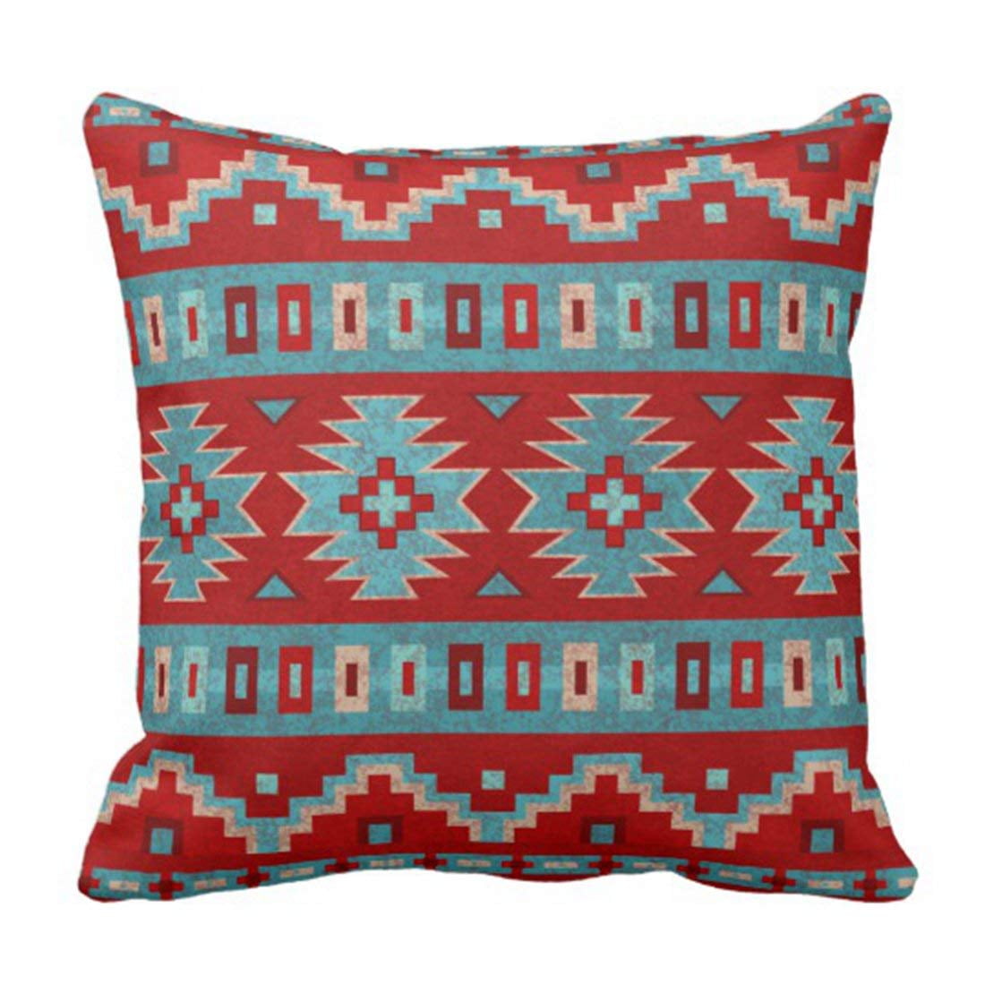 Threads West Throw Pillow Covers 18 X 18 Inches Hand Crafted Western Decorative Pillow Cases and Native American Styles Hand Woven Southwest Beige Mexican
