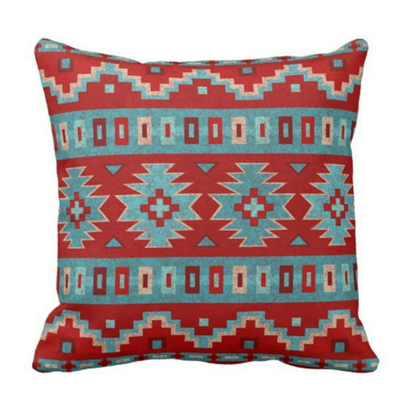 BPBOP Red Santa Southwest Turquoise Western Pillowcase Cushion Cover 16x16 inches