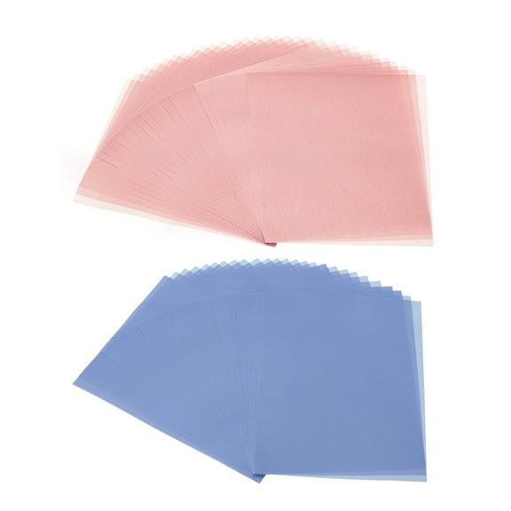Uxcell 60 Sheets Vellum Paper 8.5x11in, Printable Translucent Paper for Invitations, 100GSM, Bule/Pink