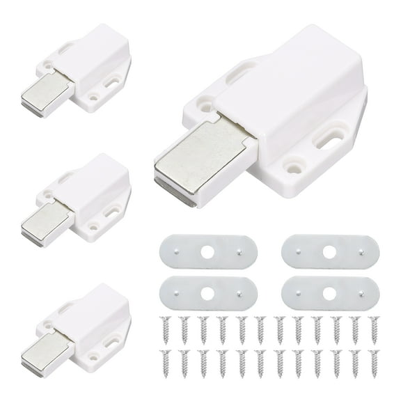 Uxcell 4Pack Magnetic Touch Latches, Push to Open Magnet Pressure Touch Release Latches for Closet Door, White