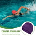 thumbnail image 5 of Uxcell Fabric Swim Cap Polyester Swimming Hat Elastic Swimming Cap for Women Men Adult Long Hair Purple, 5 of 6