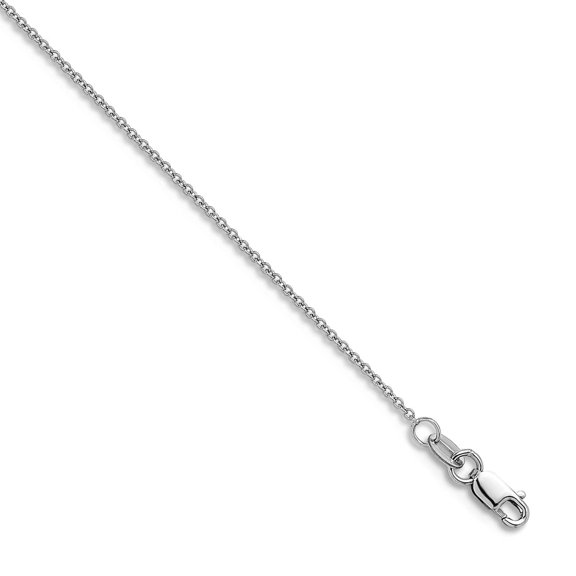 14k White Gold 1.3mm Cable Chain Necklace 18 Inch Chain Necklace for Women and Men - 2.0 Grams