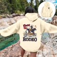 thumbnail image 2 of Unisex Retro 90s Western Cowboy Print Denim Style Hooded Sweatshirt, 2 of 7