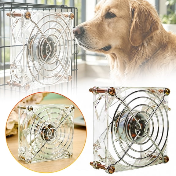 USB Portable Quiet Pet Fan Cage Mounted Fan Acrylic Multipurpose Desk Fan for Pet Enclosures, Small Animals and Household Daily Cooling