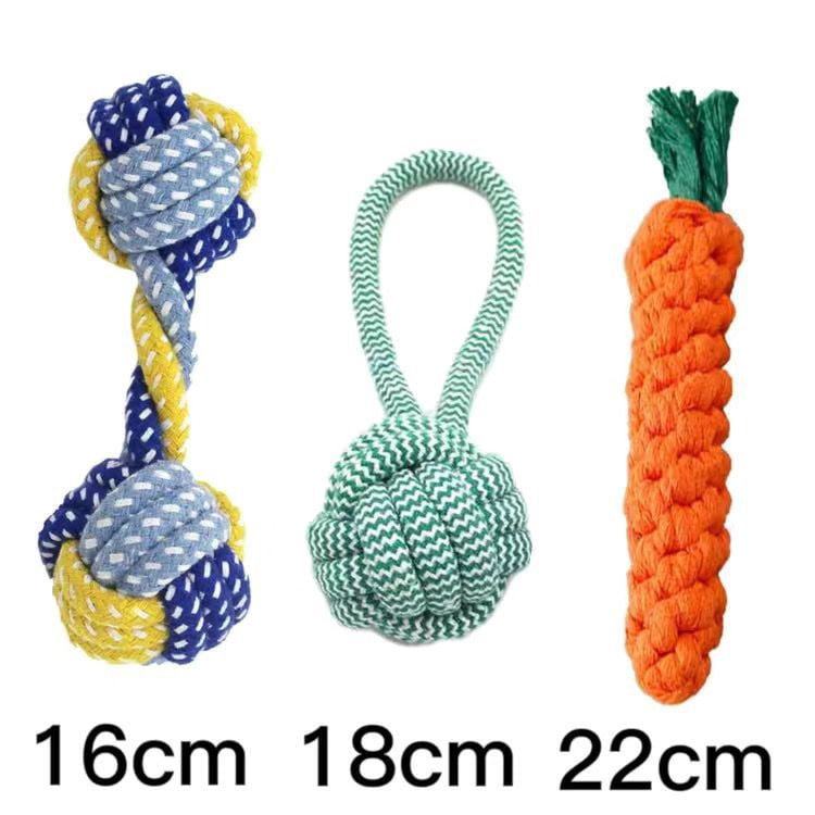 Rope toys, teeth cleaning, chewing, and rope tug of war dog toys designed specifically for small and medium-sized dog breeds, making them busy chewing toys