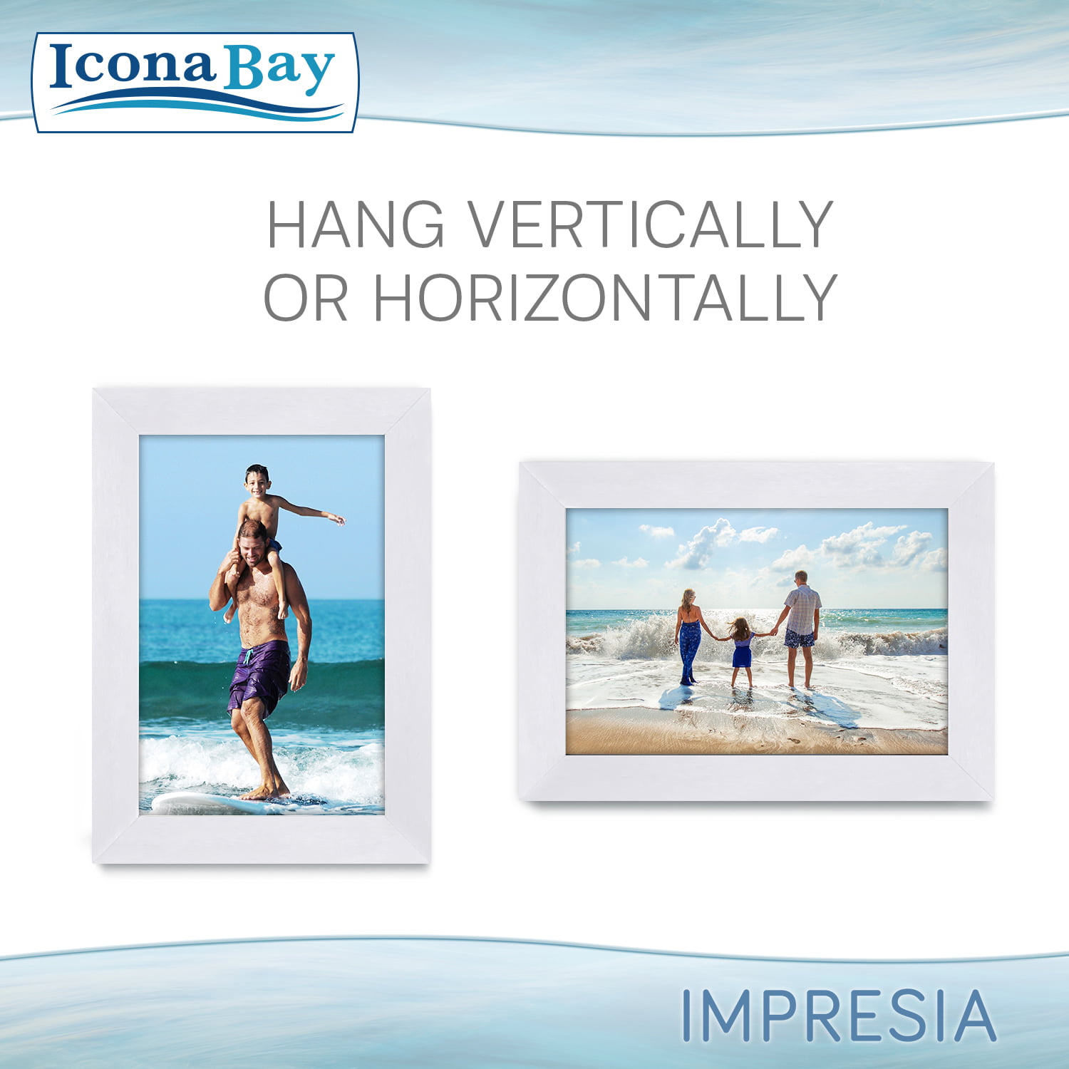 Icona Bay 4x6 Picture Frames (White, 6 Pack), Sturdy Wood Composite Photo  Frames 4 x 6, Sleek Design, Table Top or Wall Mount, Exclusives Collection