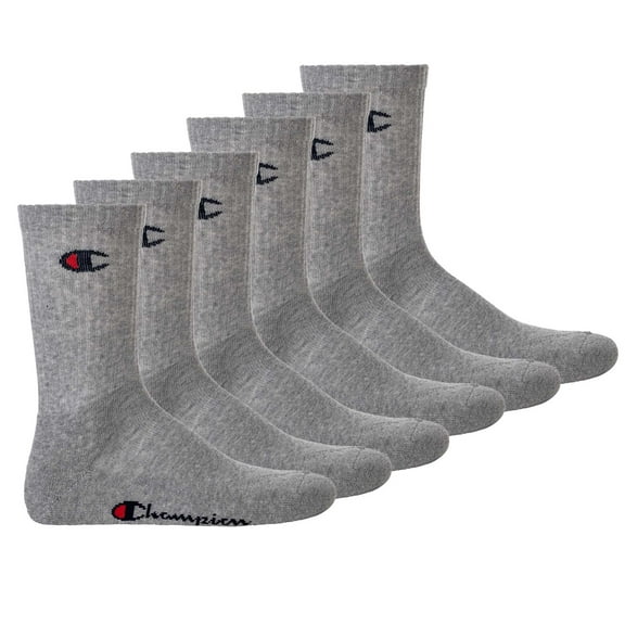 Champion Unisex Socks, 6 Pairs - Crew Socks Basic Grey Eu 35-38 (Uk 3-5)
