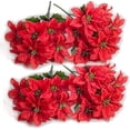 thumbnail image 1 of Nvzi Arbustos de flor de pascua artificiales, paquete de 4, 7 cabezas, tela de seda, arbustos de flor de pascua rojos navideños,flores de flor de pascua falsas para Navidad, 35 cm/13,8 pulgadas, 1 of 5
