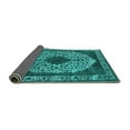 thumbnail image 2 of Ahgly Company Indoor Square Oriental Turquoise Blue Industrial Area Rugs, 5' Square, 2 of 4