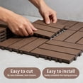 thumbnail image 5 of Jopath 68-Pack Plastic Interlocking Deck Tiles,11.42"x11.42" Patio Tiles for All-Weather Indoor Outdoor Use,Waterproof Floor Decking Tiles for Garden Lawn Porch Poolside Balcony,Brown, 5 of 8