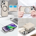 thumbnail image 6 of Decase for iPhone 11 Flip PU Leather Back Cover with 2-in-1 Detachable Magnetic Wallet with 5 Card Slots Compatible Mag-Safe and RFlD Blocking Kickstand and Wireless Charging,White, 6 of 8