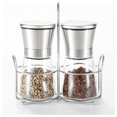 thumbnail image 4 of Beautiful Stainless Steel Salt and Pepper Grinder Set of 2 - Pepper Mill & Salt Mill with Adjustable Coarseness - Glass, 4 of 5