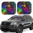 thumbnail image 6 of Kdxio Bright Universe Print 2-Piece Sun Shade Front Windshield - Foldable Car Front Window Sunshades For Most Sedans Suv Truck, 6 of 6