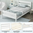 thumbnail image 5 of PAPROOS Twin Bed Frame, Solid Wood Platform Bed with Headboard and Footboard, Modern Twin Bed Frame with Wooden Slats Support, No Box Spring Needed, White, 5 of 12