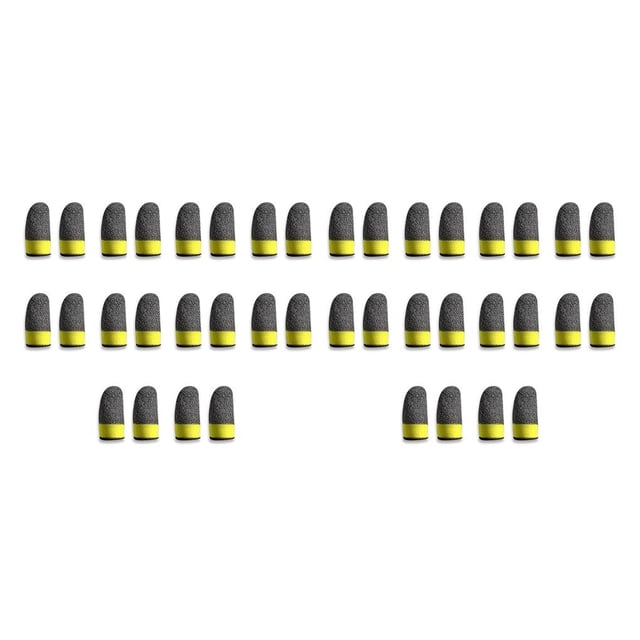 sweethay 10 pares de fundas para juegos móviles, fundas para juegos con pantalla táctil a prueba de sudor, fibra plateada, guantes portátiles de 24 Amarillo negro 2piezas