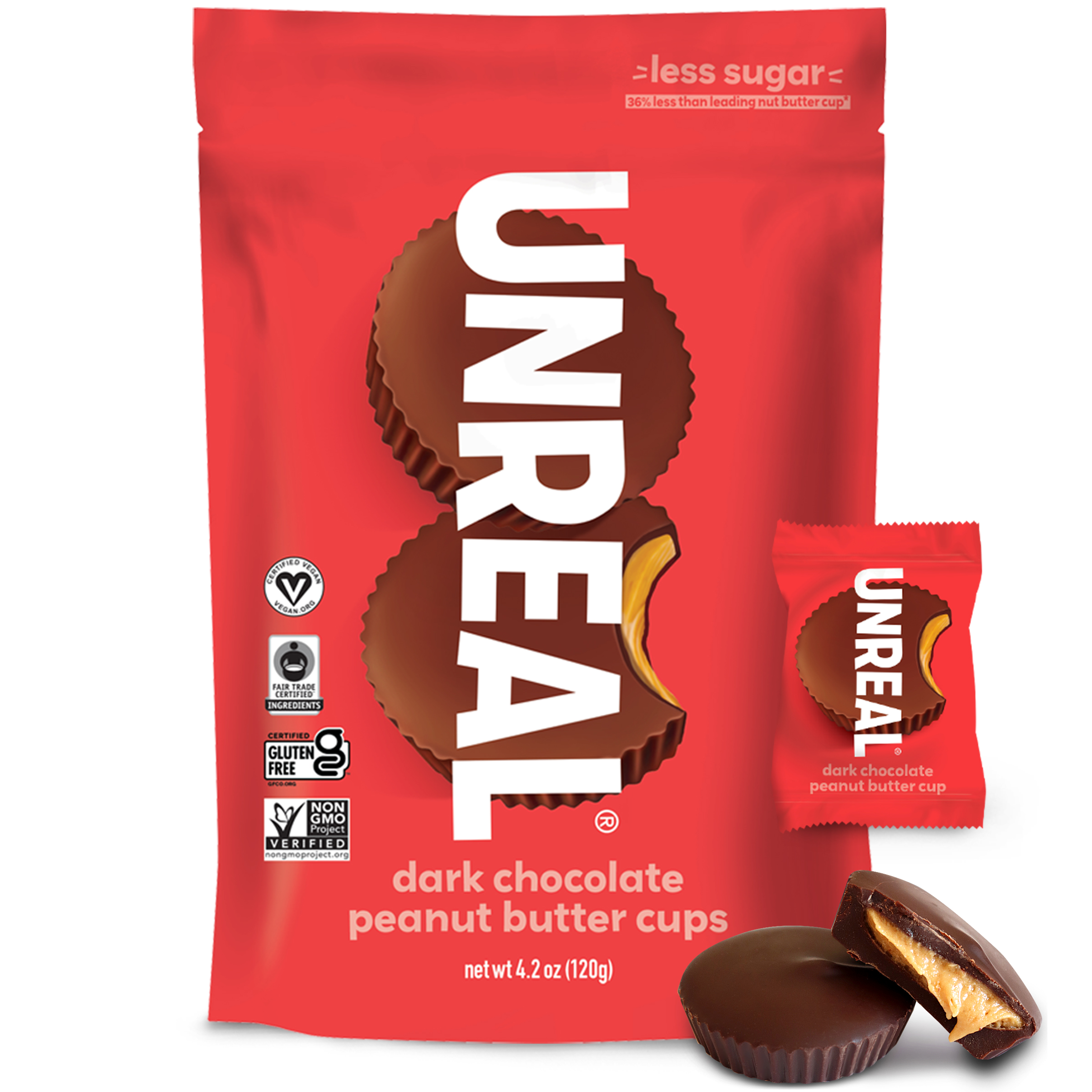 UNREAL Dark Chocolate Peanut Butter Cups, 4.2 oz