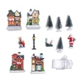 thumbnail image 6 of 13 Pieces Christmas Luminous House Set DIY LED Light Snow Village Home Decor Xmas Tree Window Ornament Gift, 6 of 10