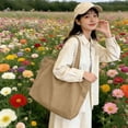 thumbnail image 2 of Mwjwdo Women's Solid Smooth Faux Leather Vintage Underarm Tote Bag, Casual Large Shoulder Purse for Everyday Errands Khaki, 2 of 5