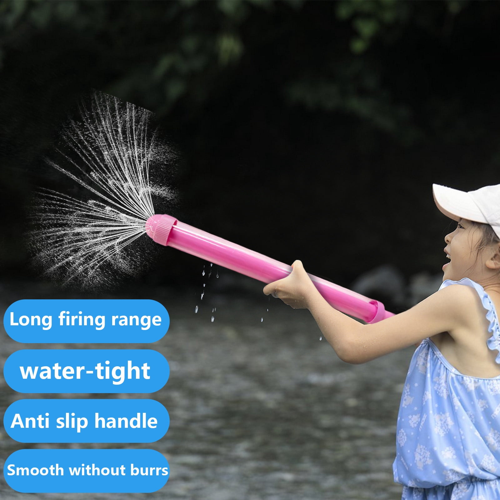 Fireworks Water Gun, 16in Handle Pull-Out Large Capacity Water Cannon Blaster for Pool Beach Summer Outdoor Party Games Fireworks Water Gun Firework Water Gun (Yellow)
