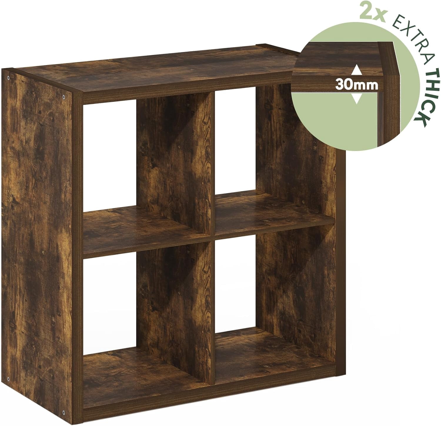SONGMY Cubicle Open Back Decorative Cube Storage Organizer, 4-Cube, Amber Pine