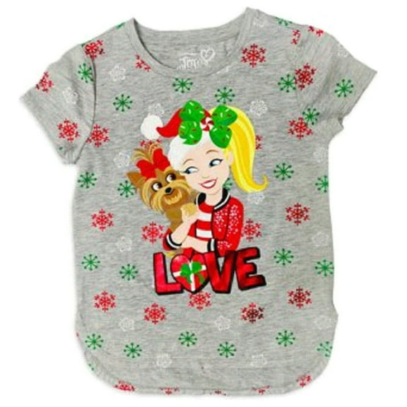 JoJo Siwa BowBow Love Big Girl's Hi-Low Holiday T-Shirt M (7-8)