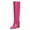 Deep Pink, variant on FSJ Women Classic Knee High Boots Stretch Pull On Round Closed Toe Long Boots Chunky High Heel Wide Calf Ladies Dress Party Shoes Size 8 Deep Pink