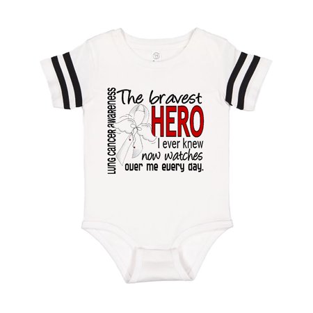 

Inktastic Lung Cancer Bravest Hero I Ever Knew 1 Gift Baby Boy Bodysuit