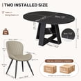 thumbnail image 6 of Hawsaiy Extendable Round to Oval Dining Table Set for 4–6, Space-Saving Wooden Table with Hidden Storage, Expandable Dining Table with Upholstered Chairs(Black Table+4 Beige Chairs), 6 of 10