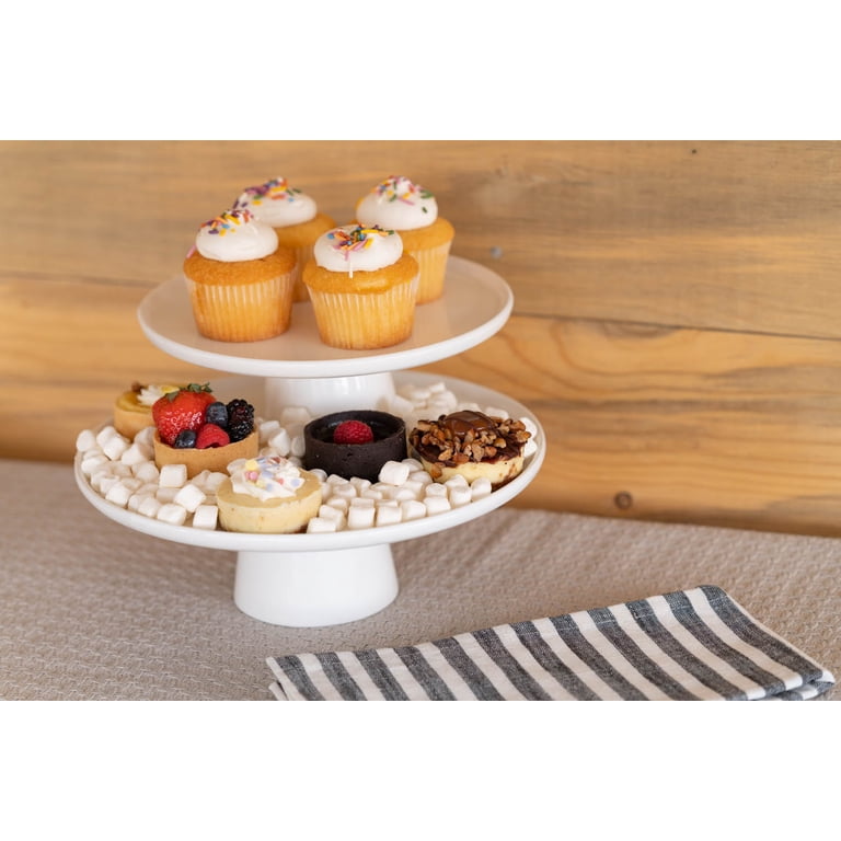 10 Strawberry Street 2 Piece Cake Stand Set, White - Walmart.com