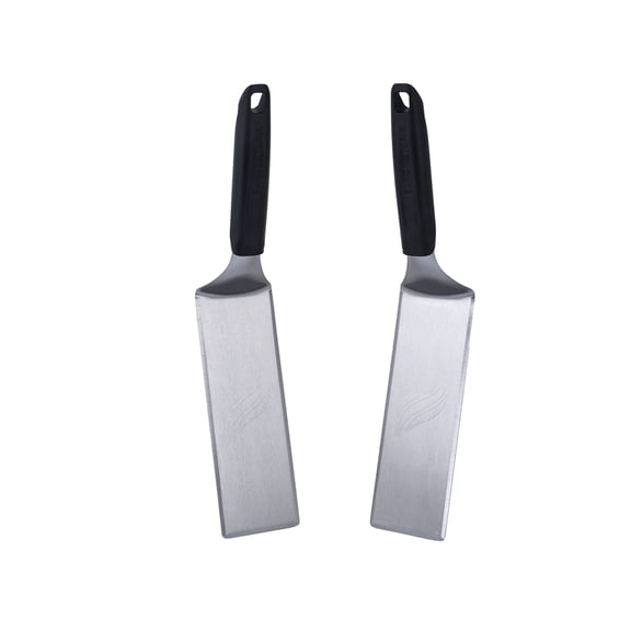 Blackstone Deluxe Stainless Steel Griddle Spatulas in Black & Silver, 2-Piece