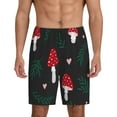 thumbnail image 3 of Lsque Amanita Mushroom Mens Sleep Pajama Shorts,Short Pajama Pants, Cotton Ultra-Soft Knit-Medium, 3 of 9