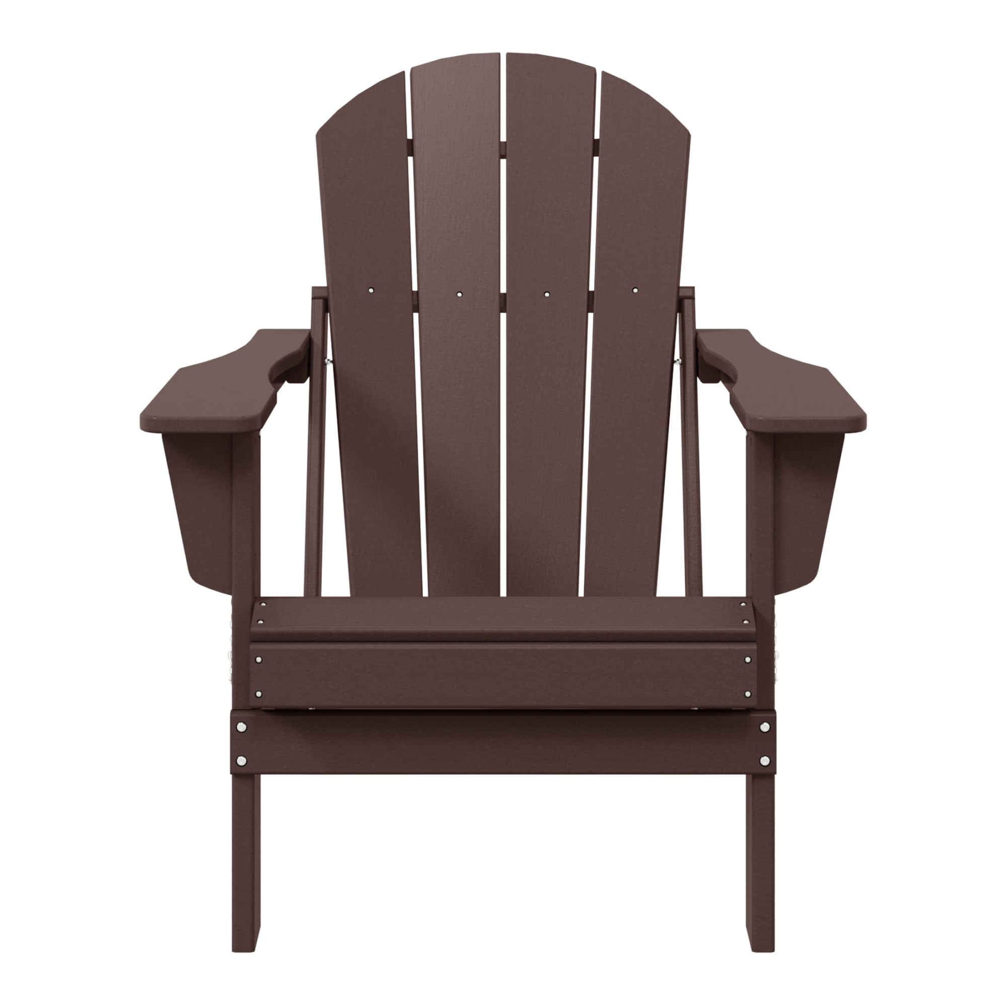 WestinTrends Malibu Outdoor Folding HDPE Adirondack Deck Chair - Patio & Outdoor Lounge, Weather‑Resistant, Dark Brown