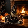 thumbnail image 5 of sruoe Halloween Moth Floral Quilted Witch Hat, Vintage Wizard Headwear, Halloween Party Accessory, Halloween Holiday Decor for Costume Match，Themed Gathering，Shelf Display, 5 of 8