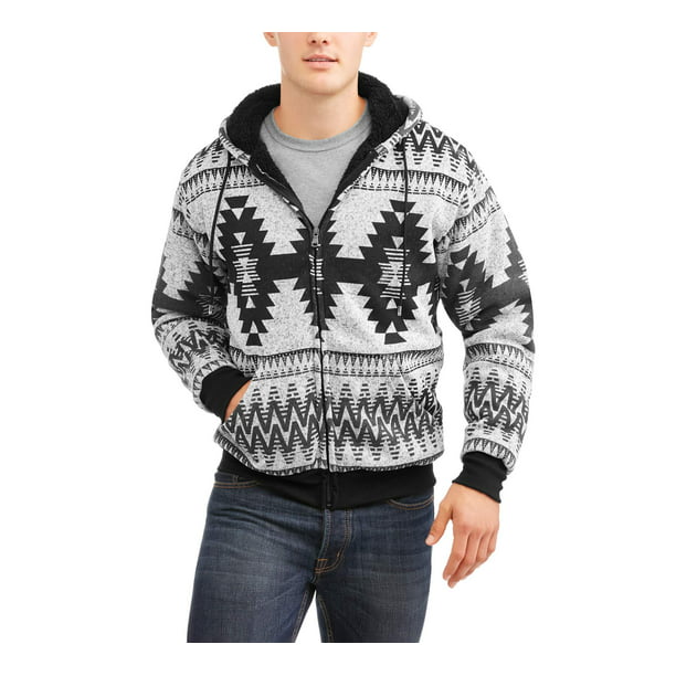 Generic - Men's tribal print sweater fleece lined jacket, Up to 3XL ...