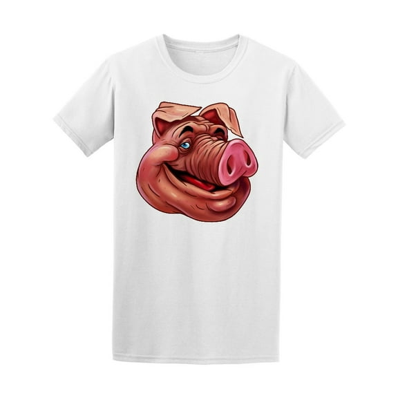 Funny Comic Smiling Pig T-Shirt Men -Image by Shutterstock, Male XX-Large