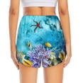 thumbnail image 4 of Vsdgher Corals and Tropical Fish Print Women's Running Double Layer Shorts High Waisted with Pockets Elastic Yoga Workout Athletic Gym Sports, 4 of 8