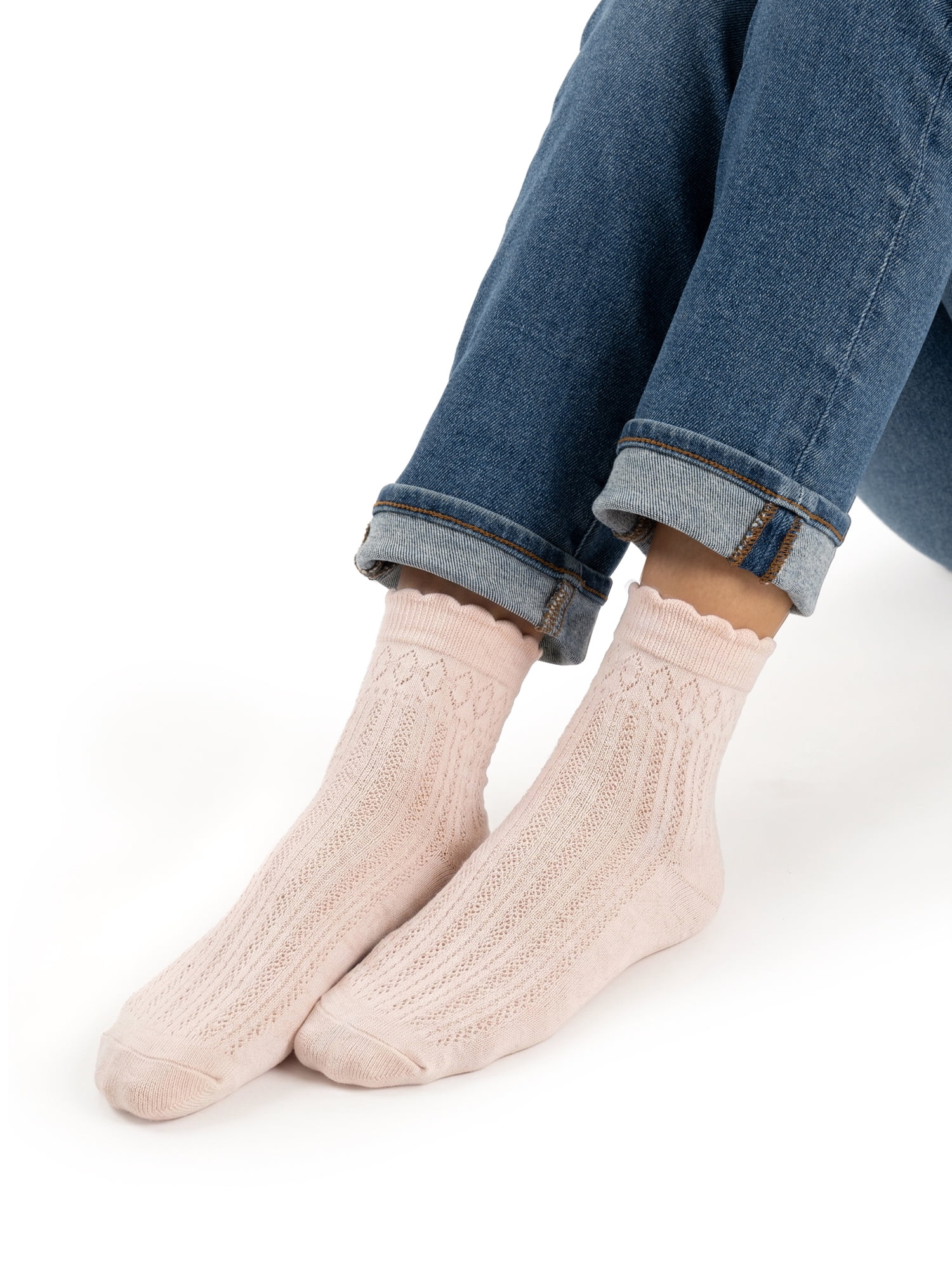 MUK LUKS Women's Dream Step Quarter Crew Socks, 4 Pair Pack